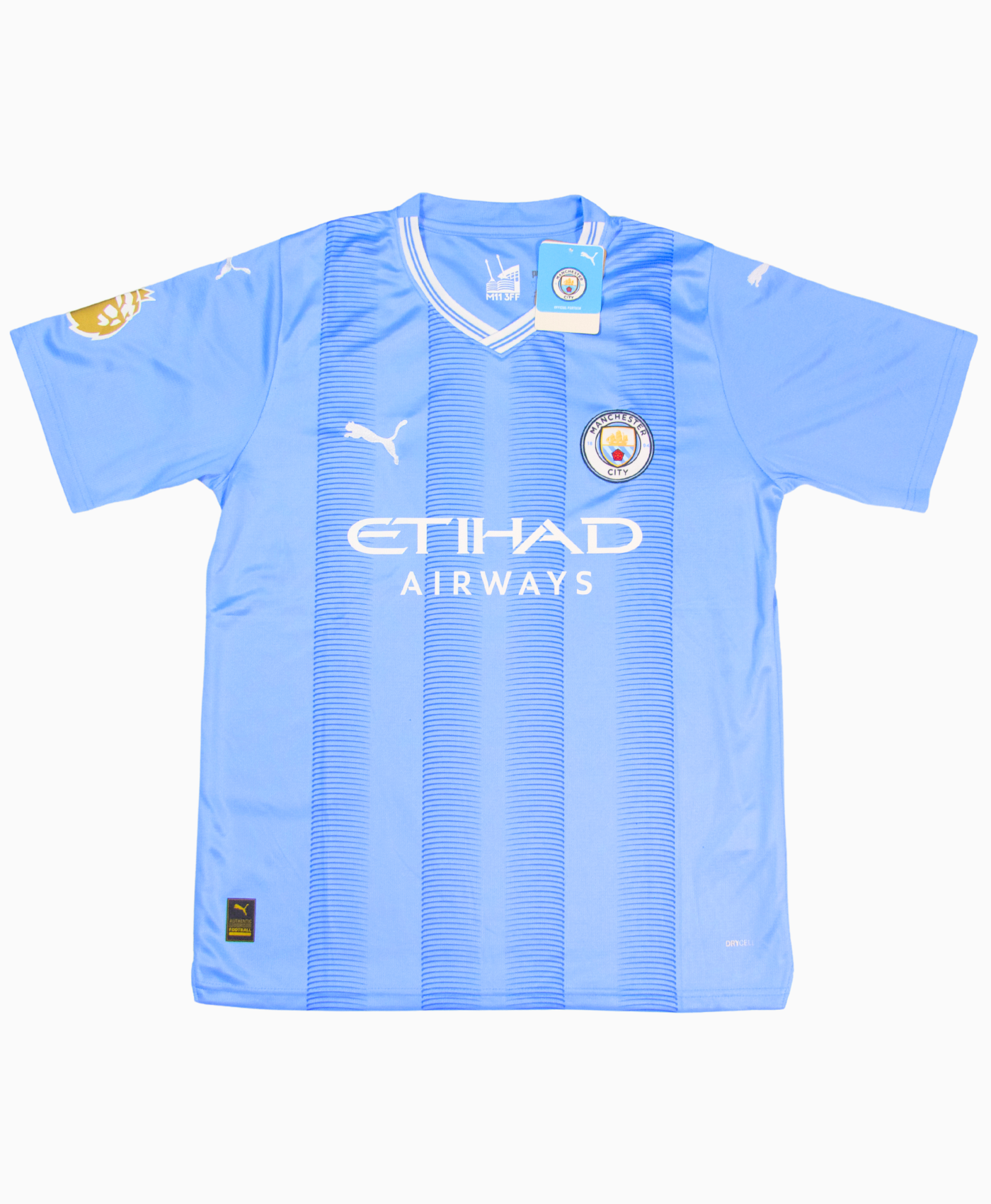 Imagen de la camiseta local del Manchester City para la temporada 2023-2024.